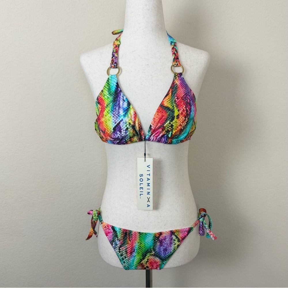 Vitamin A Soleil Rainbow Snakeskin Bikini